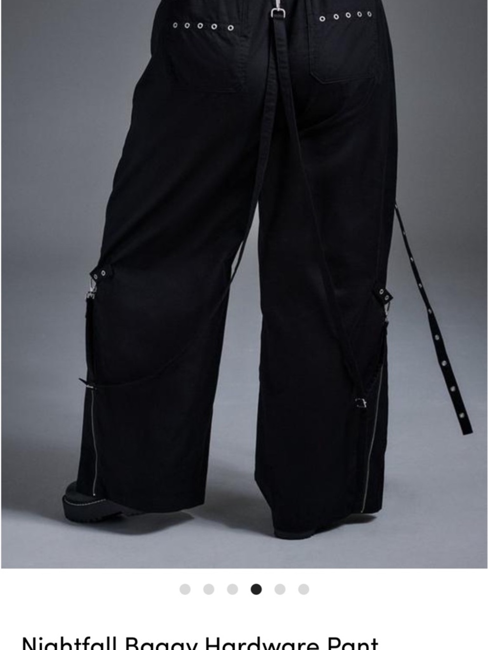 Torrid Nightfall strappy y2k baggy hardware pants goth emo 14 black - Picture 4 of 9